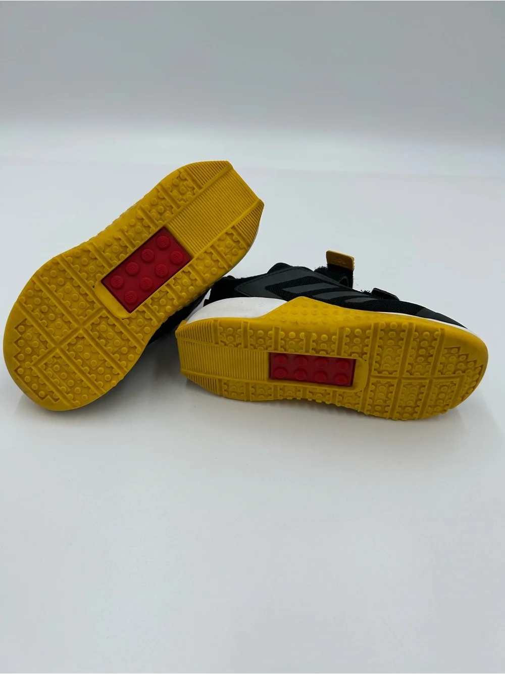 Adidas Lego Kids Black & Yellow Velcro Athletic Shoes 8 1/2